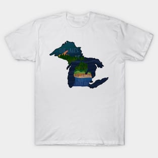 Michigan Lakes Are Calling and I Must Go | Cherie's Art Original (c)2020 T-Shirt